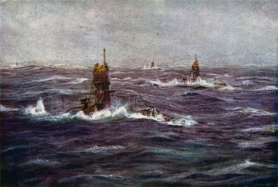 Submarinos en el canal de William Lionel Wyllie